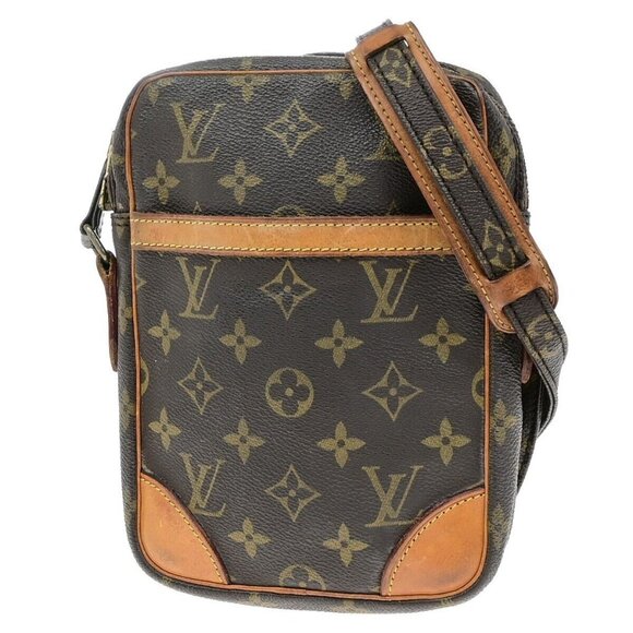 LOUIS VUITTON Danube Shoulder Bag Monogram Leather Brown France M45266 34ED920 - Picture 1 of 13